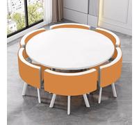 Moderno tavolo da pranzo per 6 con 6 sedie in stile minimalista per cucina, ricevimento e conferenze aziendali, tavolo da tavolo in MDF dal design elegante e costruzione durevole