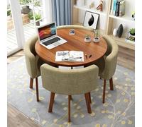Moderno tavolo da pranzo rotondo con 4 sedie - compatto mobile per sala conferenze per cucina e soggiorno - design salvaspazio, altezza 29,80 cm