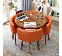 Moderno tavolo da pranzo rotondo con 4 sedie - compatto mobile per sala conferenze per cucina e soggiorno - design salvaspazio, altezza 29,80 cm