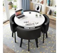 Moderno tavolo da pranzo rotondo con 4 sedie - compatto mobile per sala conferenze per cucina e soggiorno - design salvaspazio, altezza 29,80 cm