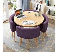 Moderno tavolo da pranzo rotondo con 4 sedie - elegante arredamento da cucina e soggiorno, ideale per piccoli spazi, uffici e sale conferenze, comfort e design mirato
