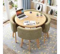 Moderno tavolo da pranzo rotondo con 4 sedie - elegante arredamento da cucina e soggiorno, perfetto per piccoli spazi, ufficio o sala conferenze, comfort e design focalizzato