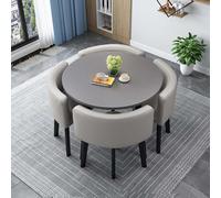 Moderno tavolo da pranzo rotondo con 4 sedie elegante tavolo da conferenza e sedia combinazione per sala da pranzo reception 90 cm/35,4 pollici