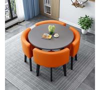 Moderno tavolo da pranzo rotondo con 4 sedie elegante tavolo da conferenza e sedia combo per sala da pranzo 80 cm/31,5 pollici tavolo reception elegante mobili per la casa
