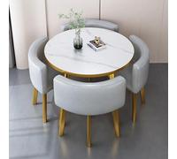 Moderno tavolo da pranzo rotondo con 4 sedie, mobili da cucina per sala da pranzo 80 x 74,9 cm, tavolo da conferenza rotondo, set da colazione per piccoli spazi, elegante e funzionale