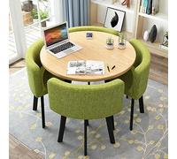 Moderno tavolo da pranzo rotondo con 4 sedie per piccoli uffici e sale conferenze, elegante mobili da cucina e soggiorno, 80 cm, verde un design per il tempo libero