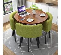 Moderno tavolo da pranzo rotondo con 4 sedie piccole per ufficio sala conferenze tavoli e sedie per il tempo libero sala da pranzo mobili per cucina salotto salotto 80 cm verde