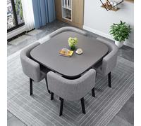 Moderno tavolo da pranzo rotondo con 4 sedie, tavolo da conferenza e sedia, combinazione per sala da pranzo e reception, 80 cm, design elegante