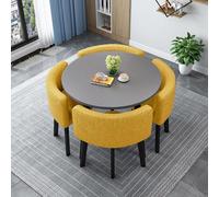 Moderno tavolo da pranzo rotondo con 4 sedie, versatile tavolo per conferenze e ricevimenti, per soggiorno e appartamento, design elegante salvaspazio, 70 cm