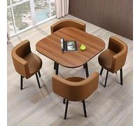 Moderno tavolo da pranzo rotondo con quattro sedie per la famiglia o l'ufficio reception tavolo diametro 80 cm ideale per casa, ufficio e sala conferenze