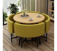 Moderno tavolo da pranzo rotondo con sedie, mobili salvaspazio per sala da pranzo, soggiorno, ricevimento e sale conferenze, diametro tavolo 71 cm
