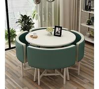 Moderno tavolo da pranzo rotondo con sedie, mobili salvaspazio per sala da pranzo, soggiorno, ricevimento e sale conferenze, diametro tavolo 71 cm