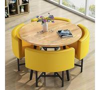 Moderno tavolo da pranzo rotondo con sedie, mobili salvaspazio per sala da pranzo, soggiorno, ricevimento e sale conferenze, diametro tavolo 71 cm