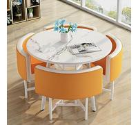 Moderno tavolo da pranzo rotondo con sedie, mobili salvaspazio per sala da pranzo, soggiorno, ricevimento e sale conferenze, diametro tavolo 71 cm