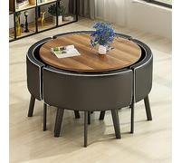 Moderno tavolo da pranzo rotondo con sedie, mobili salvaspazio per sala da pranzo, soggiorno, ricevimento e sale conferenze, diametro tavolo 71 cm