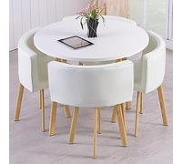 Moderno tavolo da pranzo rotondo con sedie, mobili salvaspazio per sala da pranzo, soggiorno, ricevimento e sale conferenze, diametro tavolo 71 cm