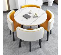 Moderno tavolo da pranzo rotondo con sedie, mobili salvaspazio per sala da pranzo, soggiorno, ricevimento e sale conferenze, diametro tavolo 71 cm