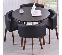 Moderno tavolo da pranzo rotondo con sedie, mobili salvaspazio per sala da pranzo, soggiorno, ricevimento e sale conferenze, diametro tavolo 71 cm