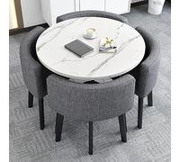 Moderno tavolo da pranzo rotondo con sedie, mobili salvaspazio per sala da pranzo, soggiorno, ricevimento e sale conferenze, diametro tavolo 71 cm