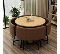 Moderno tavolo da pranzo rotondo con sedie, mobili salvaspazio per sala da pranzo, soggiorno, ricevimento e sale conferenze, diametro tavolo 71 cm