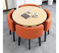 Moderno tavolo da pranzo rotondo con sedie, mobili salvaspazio per sala da pranzo, soggiorno, ricevimento e sale conferenze, diametro tavolo 71 cm