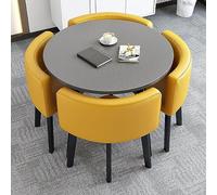 Moderno tavolo da pranzo rotondo con sedie, mobili salvaspazio per sala da pranzo, soggiorno, ricevimento e sale conferenze, diametro tavolo 71 cm