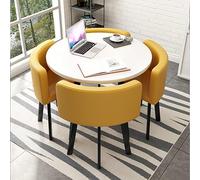 Moderno tavolo da pranzo rotondo con sedie, mobili salvaspazio per sala da pranzo, soggiorno, ricevimento e sale conferenze, diametro tavolo 71 cm