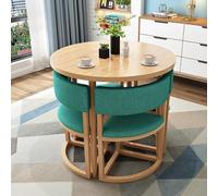 Moderno tavolo da pranzo rotondo con sedie per ufficio reception e negoziazione perfetto per il tempo libero, casa, balcone, salotto e soggiorno, verde 1