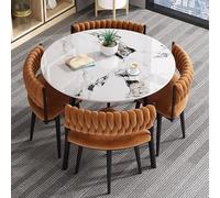 Moderno tavolo da pranzo rotondo da 80 cm per 4-5 pezzi set minimalista tavolino da caffè per soggiorno, ufficio, cucina, reception, elegante colore legno (rosa)