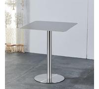 Moderno tavolo da pranzo rotondo in acciaio inox, tavolino da bar da bistrot e pub, 60 cm, scrivania per cocktail e colazione, elegante e perfetto per la casa e il bar