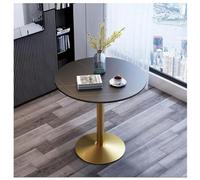 Moderno tavolo da pranzo rotondo in marmo, 60 cm, con base a tulipano, mobili eleganti per casa, ufficio, soggiorno e cucina, perfetto per il tempo libero e l'intrattenimento, nero