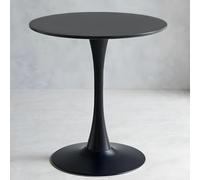 Moderno tavolo da pranzo rotondo nero per cucina e sala da pranzo, base a tulipano in metallo, altezza standard, capacità per 2 persone, 89 cm x 89 cm, perfetto per la casa e gli spazi abitativi.
