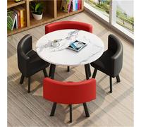 Moderno tavolo da pranzo rotondo per cucina/soggiorno - 86 x 75 cm (L x A) - Design semplice con sedie - elegante tavolo da conferenza per casa e ufficio