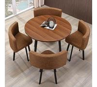 Moderno tavolo da pranzo rotondo per famiglia o ufficio, 80 cm, tavolo con quattro sedie, ideale per casa, ufficio, reception e sala conferenze