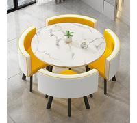 Moderno tavolo da pranzo rotondo per famiglia o ufficio, 80 cm, tavolo con quattro sedie, ideale per casa, ufficio o sala conferenze