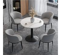 Moderno tavolo da pranzo rotondo per famiglia o ufficio, 80 cm, tavolo con quattro sedie, ideale per casa, ufficio o sala conferenze