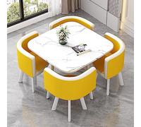 Moderno tavolo da pranzo rotondo per famiglia o ufficio, include un tavolo e quattro sedie, diametro tavolo 80 cm, ideale per ricevimenti, casa, ufficio e sala conferenze