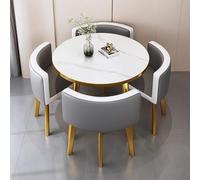 Moderno tavolo da pranzo rotondo per la colazione, per casa, giardino, ristorante, 80 x 74,9 cm, include sedie eleganti mobili da cucina