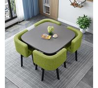 Moderno tavolo da pranzo rotondo quadrato con 4 sedie 80 cm tavolo da cucina in legno per conferenze per 4 persone, ideale per soggiorno, reception, arredamento elegante per la casa