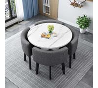 Moderno tavolo da pranzo rotondo quadrato con 4 sedie elegante tavolo da conferenza e sala da pranzo mobili 90 cm/35,4 pollici perfetto per uso domestico e ufficio