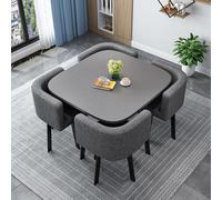 Moderno tavolo da pranzo rotondo quadrato con 4 sedie in legno tavolo da conferenza per 4 persone ideale per soggiorno reception 80 cm elegante mobili per la casa