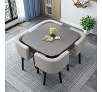 Moderno tavolo da pranzo rotondo quadrato con 4 sedie in legno tavolo da conferenza per 4 persone ideale per soggiorno reception 80 cm elegante mobili per la casa