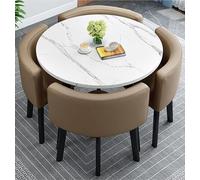 Moderno tavolo da pranzo rotondo/quadrato con 4 sedie, tavolo da conferenza e mobili da ricevimento, elegante 40 x 40 x 74,9 cm, design per casa e ufficio