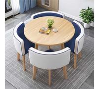 Moderno tavolo da pranzo rotondo quadrato con 4 sedie, tavolo da conferenza in legno per cucina e reception, 80 cm, set di mobili da pranzo eleganti