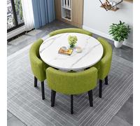 Moderno tavolo da pranzo rotondo quadrato con 4 sedie, tavolo da conferenza in legno per la reception, elegante mobili da pranzo da 80 cm