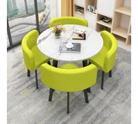 Moderno tavolo da pranzo rotondo/quadrato con 4 sedie, tavolo da conferenza per casa e ufficio, tavolo da ricevimento, dimensioni 90 x 90 x 75 cm