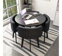 Moderno tavolo da pranzo rotondo/quadrato con 4 sedie tavolo da conferenza per ricevimento elegante 57,9 x 57,9 x 74,9 cm perfetto per uso domestico e ufficio