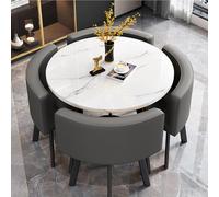 Moderno tavolo da pranzo rotondo/quadrato con 4 sedie tavolo da conferenza per sala da pranzo reception mobili 16,80 x 80 x 80 cm design elegante e funzionale