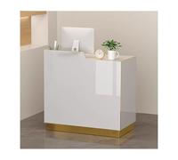 Moderno tavolo da ricevimento a forma di L, per ufficio e salone, elegante banco vendite per negozi, elegante reception per hall e supermercati (oro, destra, 80 cm)