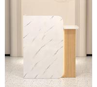 Moderno tavolo da ricevimento a LED con contenitore bloccabile, ideale per sale professionali, showroom, uffici e hotel, soluzione di arredo elegante e funzionale